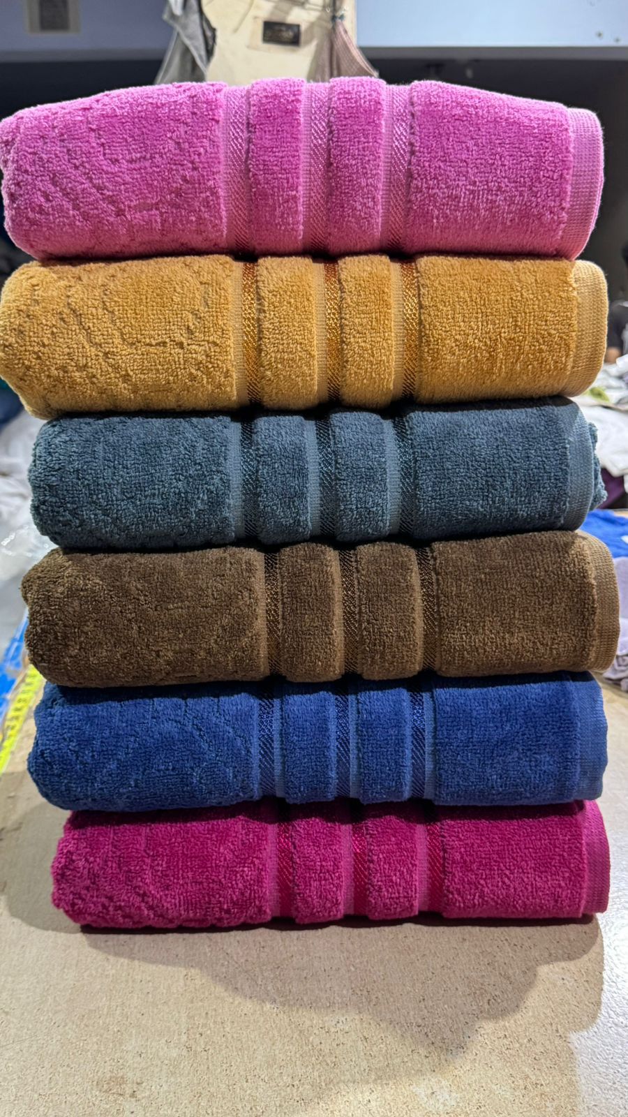 Pack of six Towels (Random Colours)– 100% Cotton, Soft & Lightweight, Highly Absorbent