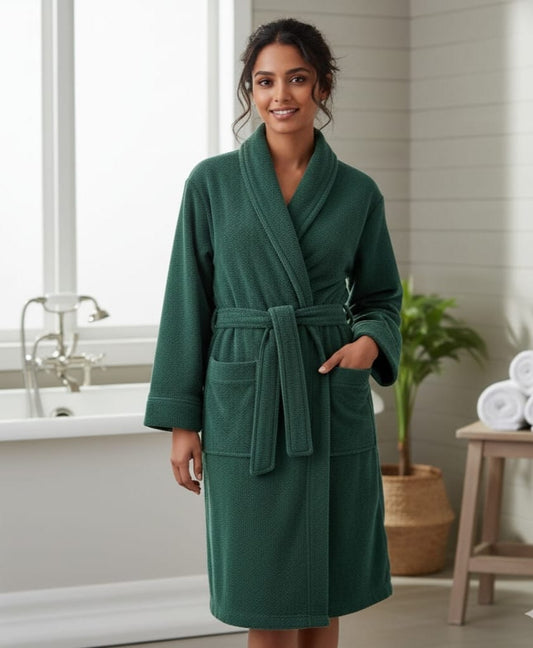 Dark Green premium Quality Bath Robe unisex free size