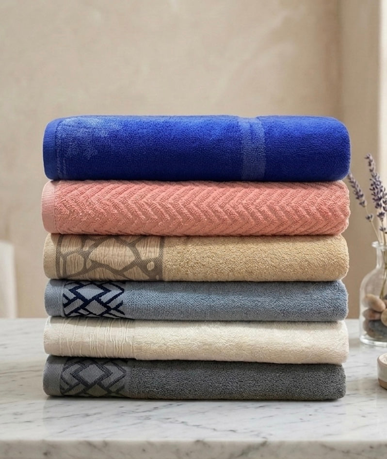 6 pcs XL Bath Towels (27x54 inches) 100% cotton Made for USA leftover