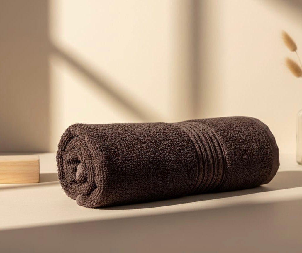 Dark Brown Premium Bath Towel – 100% Cotton, Soft & Lightweight, Highly Absorbent