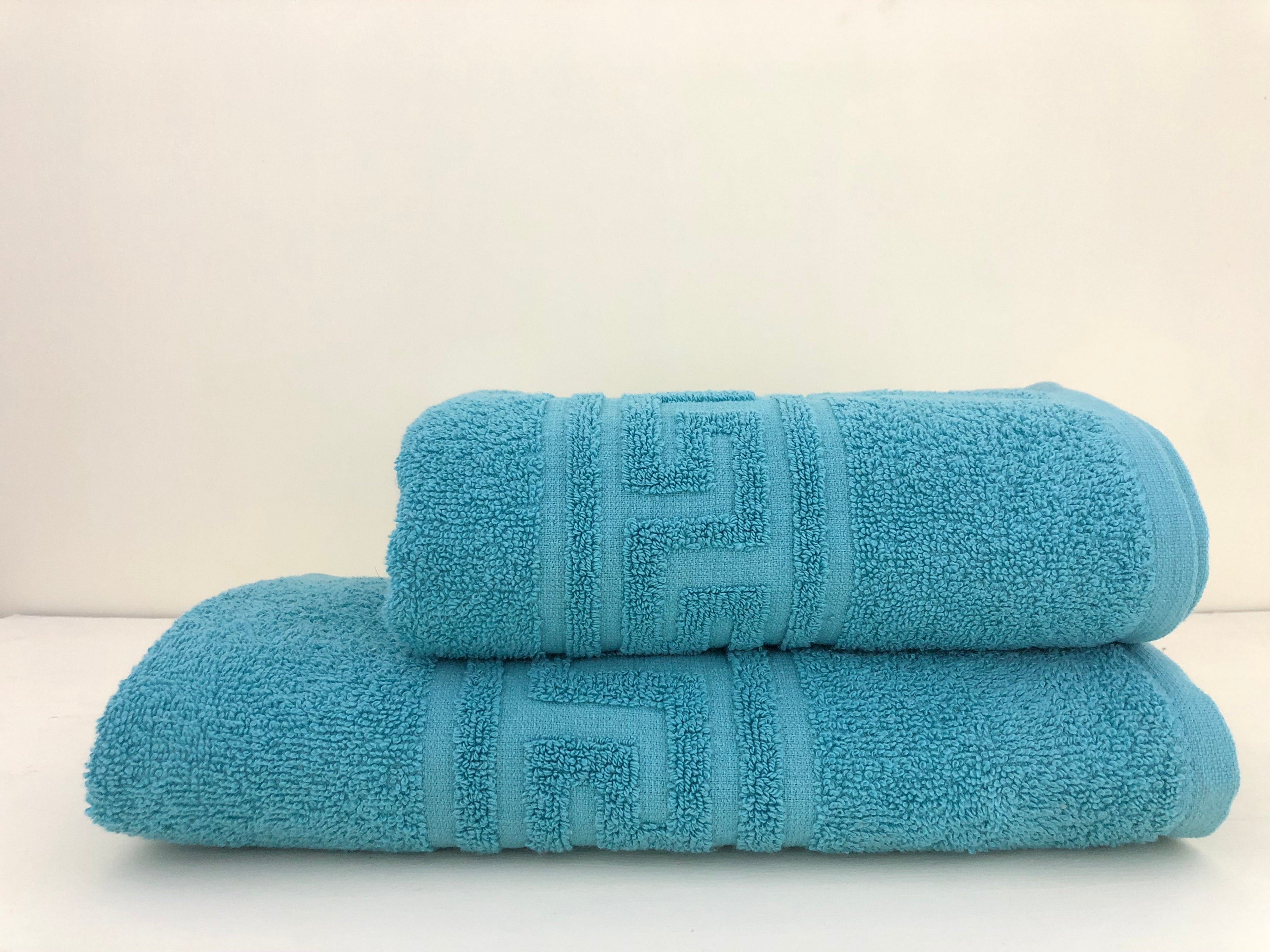 Turquoise Towel set ( Bath towel & Hand towel ) premium Bath Towel – 100% Cotton, Soft & Lightweight, Highly Absorbent