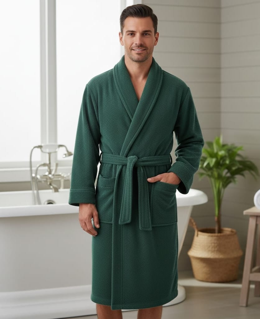 Dark Green premium Quality Bath Robe unisex free size