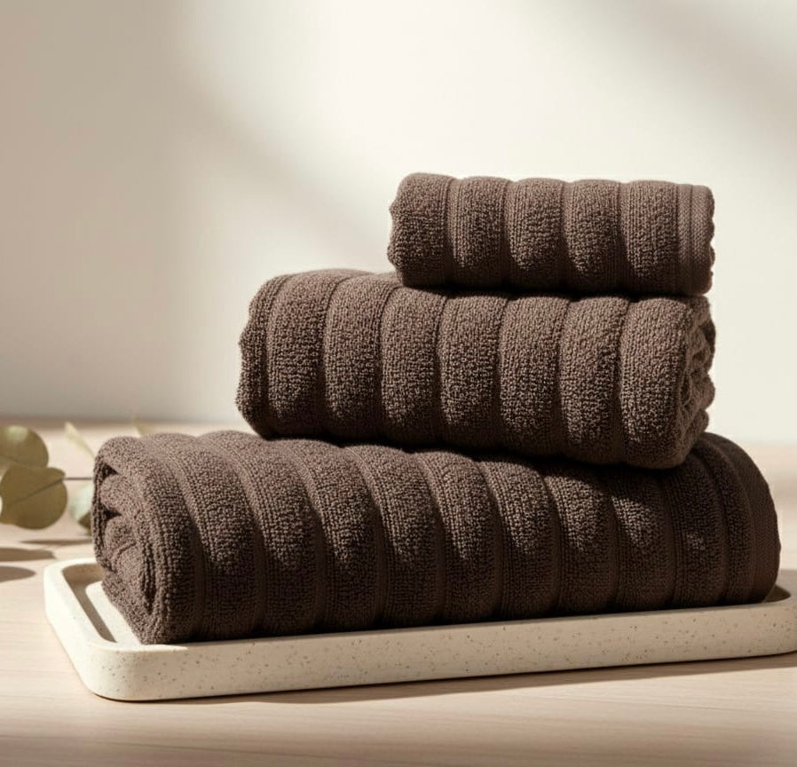 Dark Brown Towel set ( Bath towel & Hand towel & Face towel )Premium Bath Towel – 100% Cotton, Soft & Lightweight, Highly Absorbent
