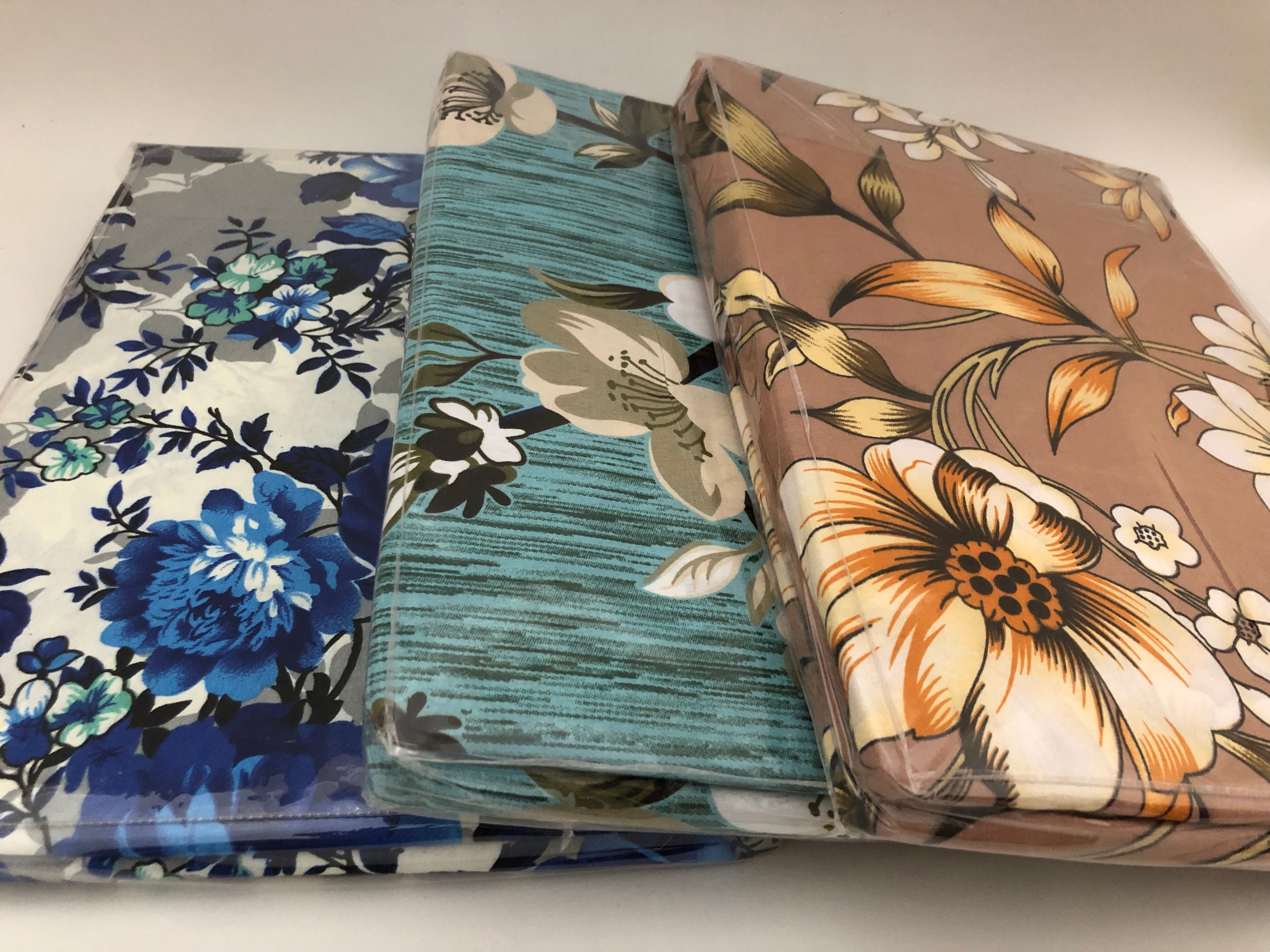 Pack of three (Blue ,zinc ,brown) Printed Cotton king size Bedsheet – Modern Designs for a Perfect Sleep