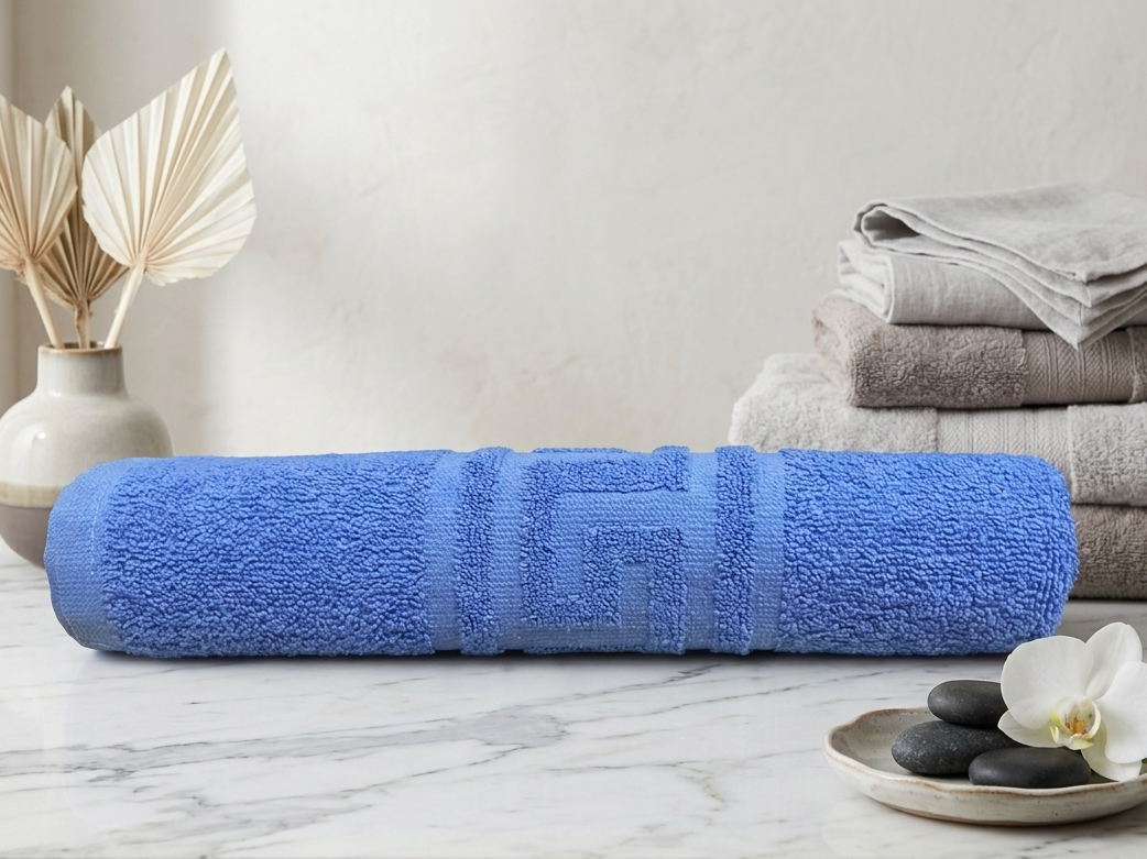 Blue Premium Bath Towel – 100% Cotton, Soft & Lightweight, Highly Absorbent