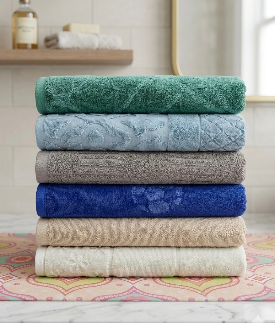 6 pcs XL Bath Towels (27x54 inches)100% cotton Made for USA leftover