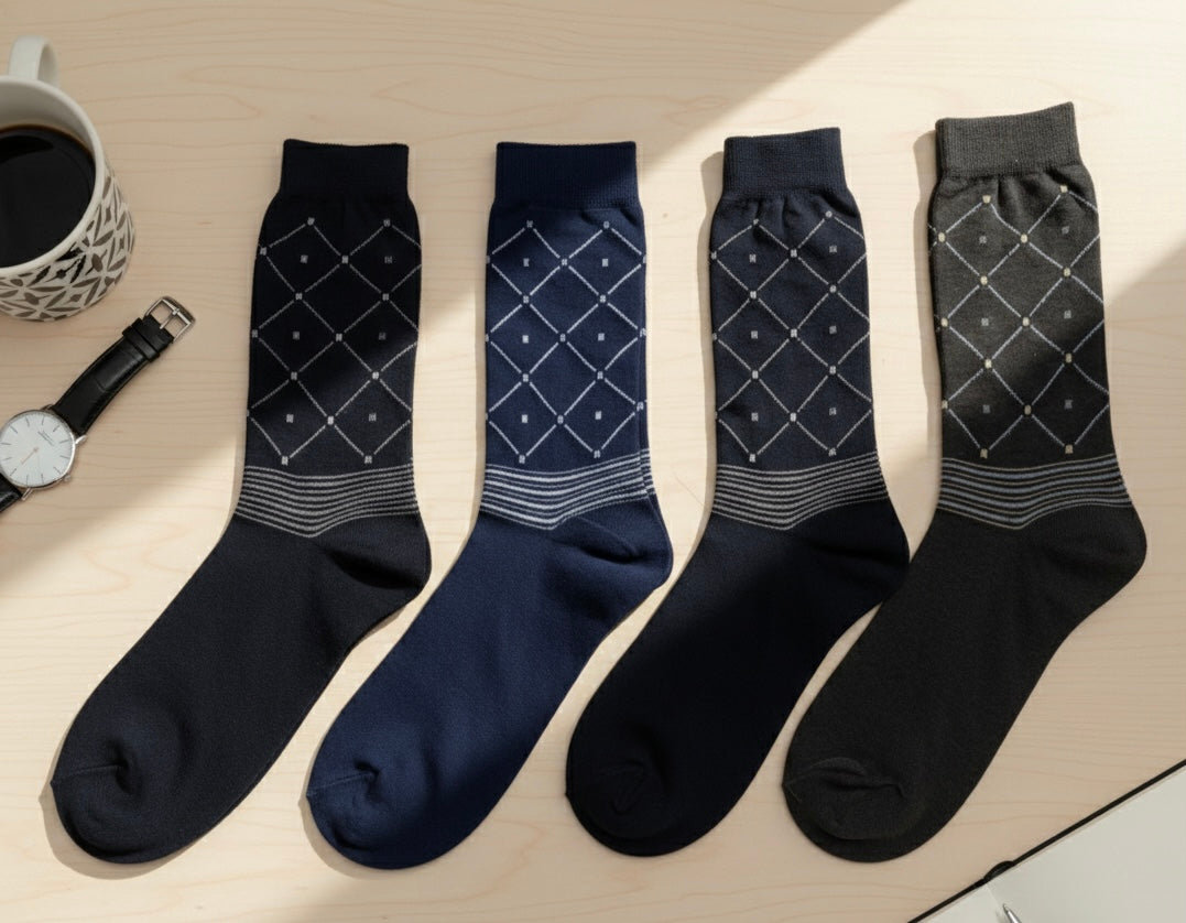 Classic 4-Piece High-Quality Formal Socks Set