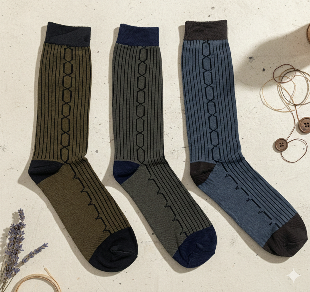 Comfortable 3-Piece High-Quality semi Formal Socks Set