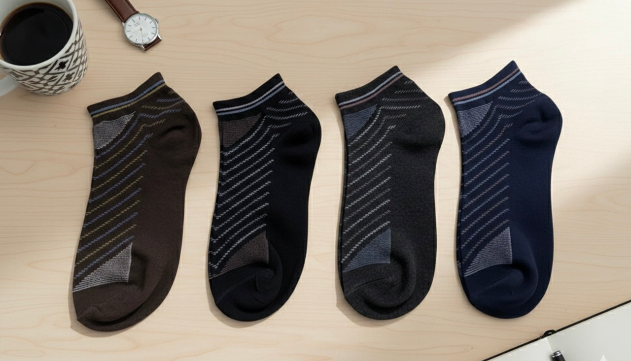 Comfortable 4-Piece High-Quality semi Formal (mozza) Socks Set