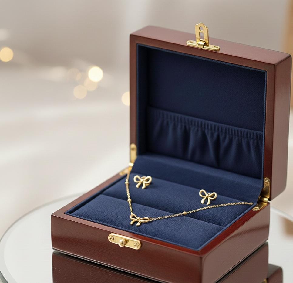 Bow Earrings and Necklace set