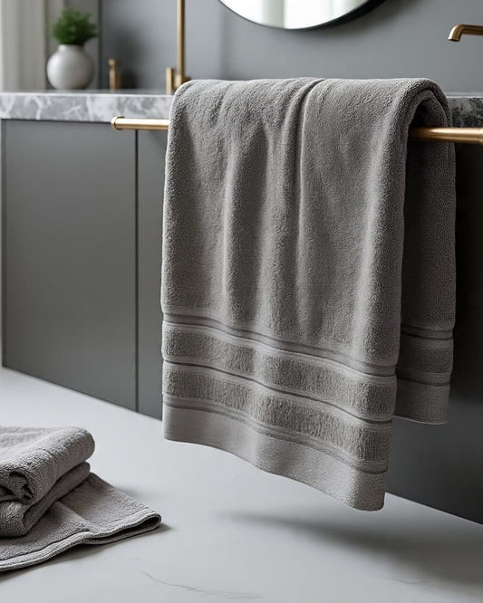 Premium Grey Bath Towel – 100% Cotton, Soft & Lightweight, Highly Absorbent