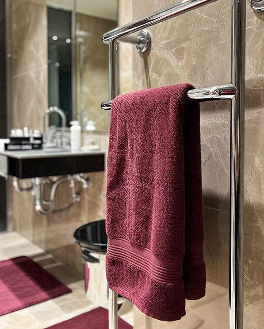 Premium Maroon Bath Towel – 100% Cotton, Soft & Lightweight, Highly Absorbent
