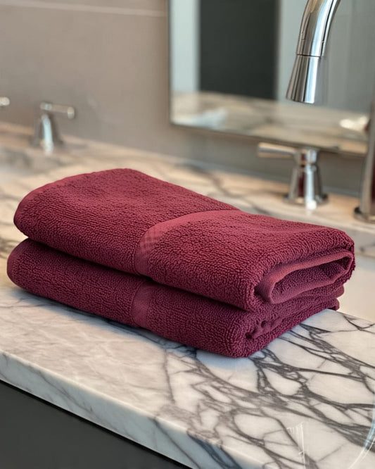 Premium Maroon Bath Towel – 100% Cotton, Soft & Lightweight, Highly Absorbent