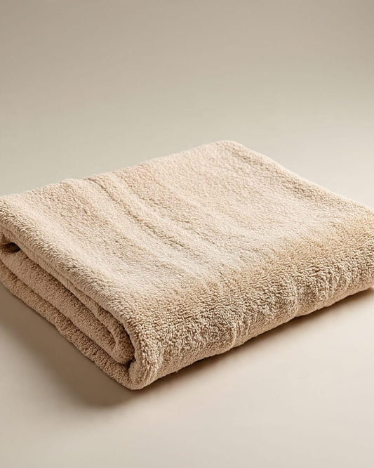 Premium Beige Bath Towel – 100% Cotton, Soft & Lightweight, Highly Absorbent
