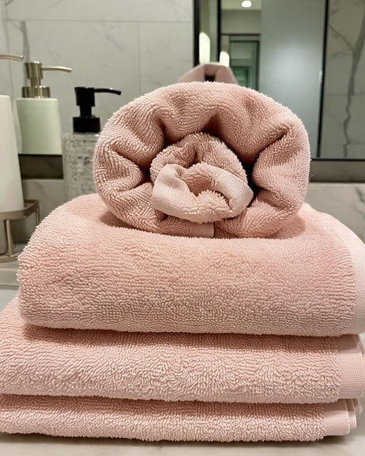 Premium Light Pink Bath Towel – 100% Cotton, Soft & Lightweight, Highly Absorbent
