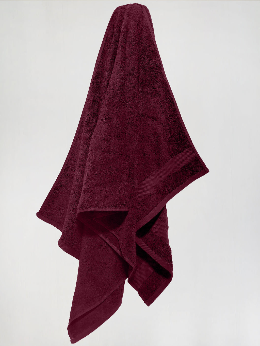 Premium Maroon Bath Towel – 100% Cotton, Soft & Lightweight, Highly Absorbent