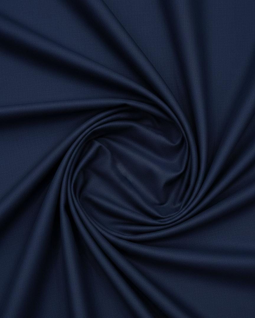 Men Navy Blue stairup stitched Wash & wear fabric