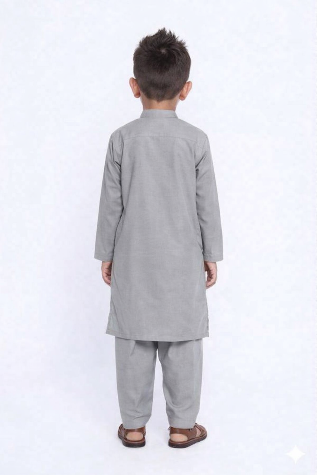 Boys Blended Shalwar Kameez Grey