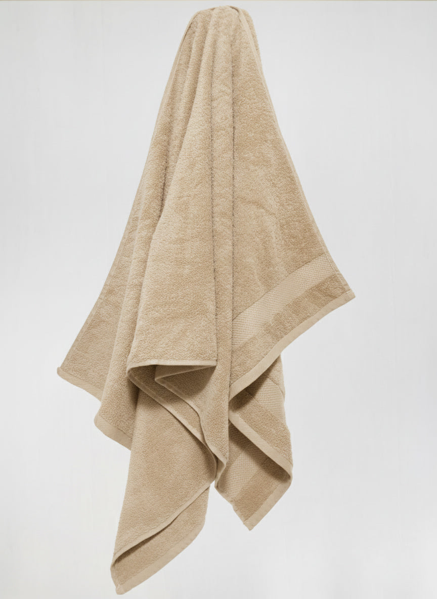 Premium Beige Bath Towel – 100% Cotton, Soft & Lightweight, Highly Absorbent