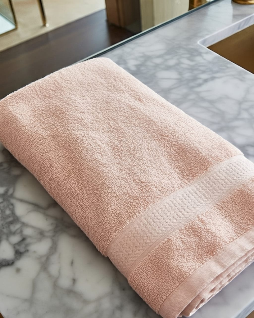 Premium Baby Pink Bath Towel – 100% Cotton, Soft & Lightweight, Highly Absorbent
