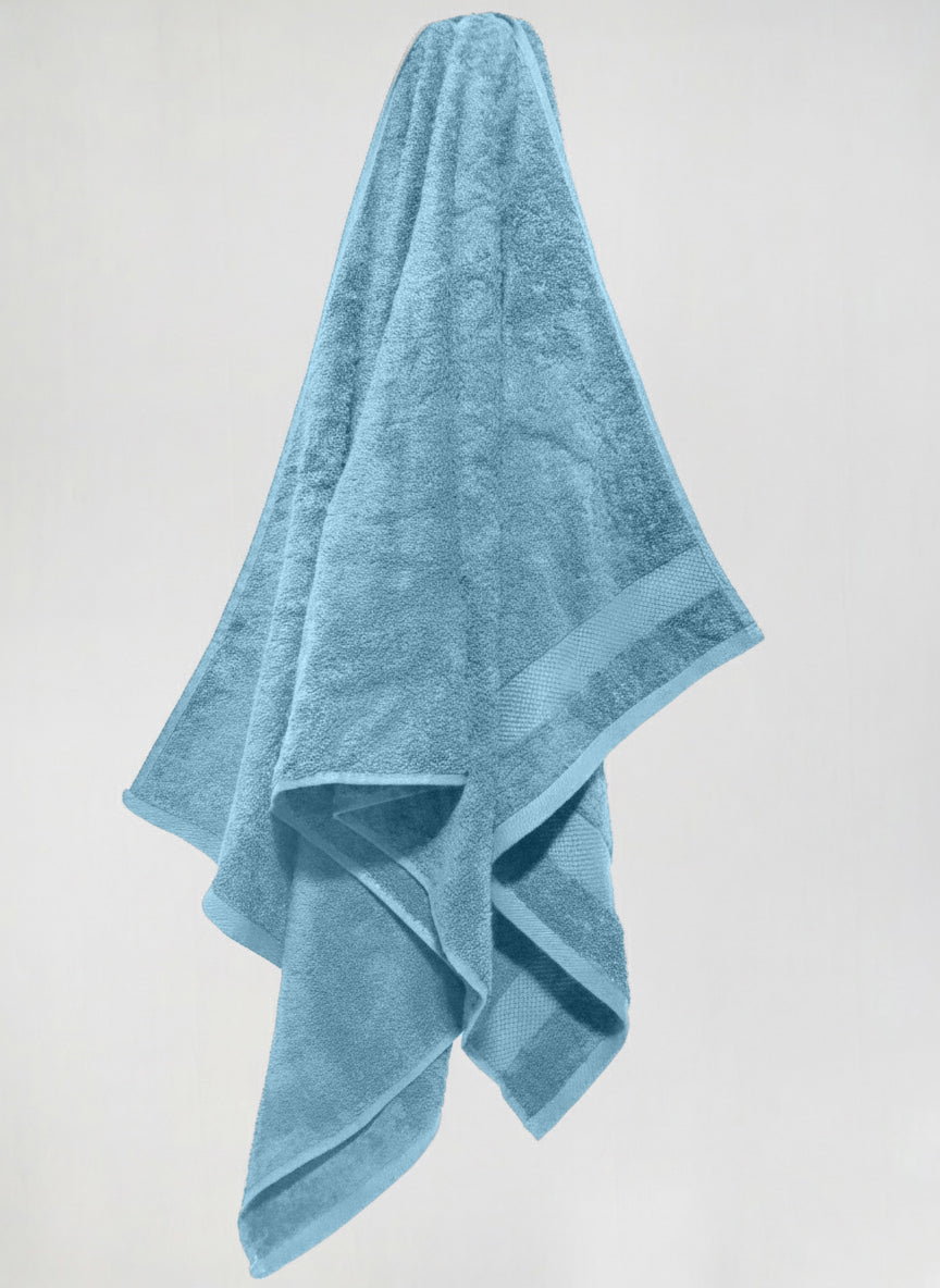 Premium Sky Blue Bath Towel – 100% Cotton, Soft & Lightweight, Highly Absorbent