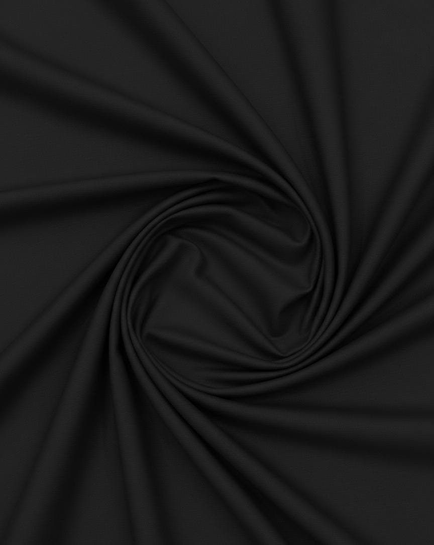 Men jet Black stairup stitched Wash & wear fabric