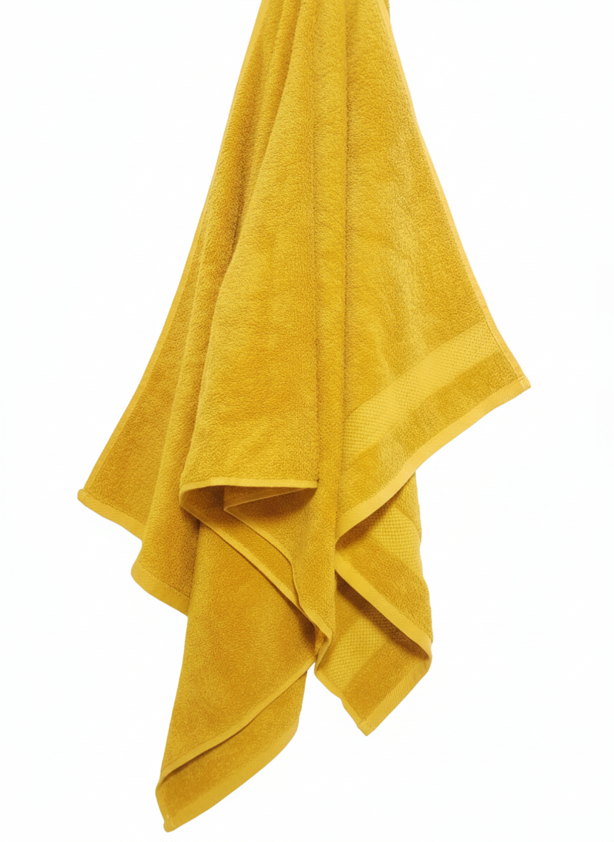 Premium Yellow Bath Towel – 100% Cotton, Soft & Lightweight, Highly Absorbent